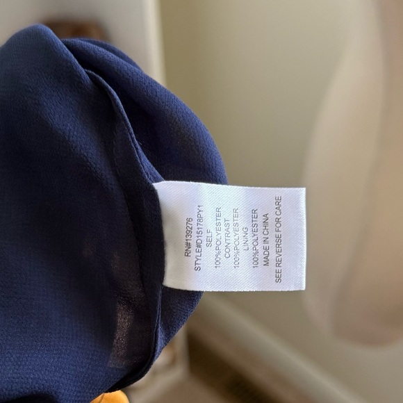 Anthropologie Meadow Rue Blue and Orange Colorful Patterned Blouse Size M - Picture 10 of 10